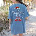 The Teacher Elf Christmas Family Matching Group Xmas Women's Comfort Colors T-Shirt Back Print Blue Jean The Teacher Elf Christmas Family Matching Group Xmas Women's Comfort Colors T-Shirt Back Print Blue Jean