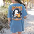 Teacher Halloween Ghost Reading Book Animal Boooks Are Women's Comfort Colors T-Shirt Back Print Blue Jean Teacher Halloween Ghost Reading Book Animal Boooks Are Women's Comfort Colors T-Shirt Back Print Blue Jean