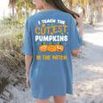 Teacher Halloween Pre-K Teacher Kindergarten Cutest Pumpkins Men Women Kids Women's Comfort Colors T-Shirt Back Print Blue Jean Teacher Halloween Pre-K Teacher Kindergarten Cutest Pumpkins Men Women Kids Women's Comfort Colors T-Shirt Back Print Blue Jean