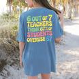 Teacher Overuse 67 Teacher Women's Comfort Colors T-Shirt Back Print Blue Jean
