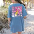 Teacher Pencil Back To School Groovy Pink Teacher First Day Women's Comfort Colors T-Shirt Back Print Blue Jean Teacher Pencil Back To School Groovy Pink Teacher First Day Women's Comfort Colors T-Shirt Back Print Blue Jean