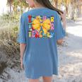 Teacher Pencil Coquette Bow Back To School Teacher Women's Comfort Colors T-Shirt Back Print Blue Jean Teacher Pencil Coquette Bow Back To School Teacher Women's Comfort Colors T-Shirt Back Print Blue Jean