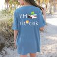 Teacher Puns I'm Tea-Cher Tea Lover Fun Teacher For Men Women Women's Comfort Colors T-Shirt Back Print Blue Jean Teacher Puns I'm Tea-Cher Tea Lover Fun Teacher For Men Women Women's Comfort Colors T-Shirt Back Print Blue Jean