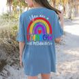 Teacher You Are a Rainbow Of Possibilities Funny Women's Comfort Colors T-Shirt Back Print Blue Jean