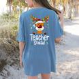 Teacher Squad Red Plaid Rudolph Reindeer Christmas Women's Comfort Colors T-Shirt Back Print Blue Jean Teacher Squad Red Plaid Rudolph Reindeer Christmas Women's Comfort Colors T-Shirt Back Print Blue Jean