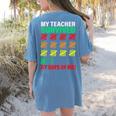 My Teacher Survived 67 Days Of Me School Kids Costume Women's Comfort Colors T-Shirt Back Print Blue Jean My Teacher Survived 67 Days Of Me School Kids Costume Women's Comfort Colors T-Shirt Back Print Blue Jean