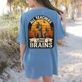 Teacher All Teachers Love Brains Halloween Women's Comfort Colors T-Shirt Back Print Blue Jean Teacher All Teachers Love Brains Halloween Women's Comfort Colors T-Shirt Back Print Blue Jean