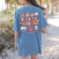 Teacher Thanksgiving Shirt Women One Thankful Teacher Fall Women's Comfort Colors T-Shirt Back Print Blue Jean