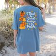 Teacher Thanksgiving I Teach The Cutest Turkeys In The Patch Women's Comfort Colors T-Shirt Back Print Blue Jean