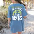 Teachers Love Zombie Teacher Halloween Fun Women's Comfort Colors T-Shirt Back Print Blue Jean Teachers Love Zombie Teacher Halloween Fun Women's Comfort Colors T-Shirt Back Print Blue Jean