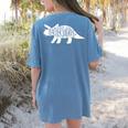 Teachersaurus Like A Normal Teacher Awesome Dinosaur Teacher Men Women Girls Kids Women's Comfort Colors T-Shirt Back Print Blue Jean
