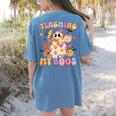 Teaching My Boos Ghost Halloween Costumes Teacher Men Women Women's Comfort Colors T-Shirt Back Print Blue Jean Teaching My Boos Ghost Halloween Costumes Teacher Men Women Women's Comfort Colors T-Shirt Back Print Blue Jean