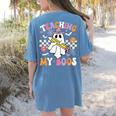 Teaching My Boos Ghost Teacher Cute Groovy Halloween Teacher Women's Comfort Colors T-Shirt Back Print Blue Jean Teaching My Boos Ghost Teacher Cute Groovy Halloween Teacher Women's Comfort Colors T-Shirt Back Print Blue Jean