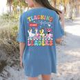 Teaching Future Leaders Groovy Teacher Back To School Women's Comfort Colors T-Shirt Back Print Blue Jean Teaching Future Leaders Groovy Teacher Back To School Women's Comfort Colors T-Shirt Back Print Blue Jean