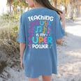 Teaching Music Is My Superpower Music Teacher For Men Women Kids Women's Comfort Colors T-Shirt Back Print Blue Jean Teaching Music Is My Superpower Music Teacher For Men Women Kids Women's Comfort Colors T-Shirt Back Print Blue Jean