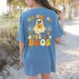 Teaching My Pre-K Boos Crew Teachers Halloween Ghost Women's Comfort Colors T-Shirt Back Print Blue Jean Teaching My Pre-K Boos Crew Teachers Halloween Ghost Women's Comfort Colors T-Shirt Back Print Blue Jean