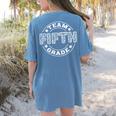 Team Fifth Grade Teacher Student Squad Team 5th Grade School Women's Comfort Colors T-Shirt Back Print Blue Jean