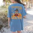 Thankful Math Turkey Teacher Happy Thanksgiving Women's Comfort Colors T-Shirt Back Print Blue Jean