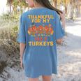 Thankful For My Pre K Turkeys Teacher Thanksgiving Men Women Women's Comfort Colors T-Shirt Back Print Blue Jean Thankful For My Pre K Turkeys Teacher Thanksgiving Men Women Women's Comfort Colors T-Shirt Back Print Blue Jean