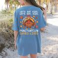 Thanksgiving Teacher Turkey Lets Eat Kids Punctuation Women's Comfort Colors T-Shirt Back Print Blue Jean Thanksgiving Teacher Turkey Lets Eat Kids Punctuation Women's Comfort Colors T-Shirt Back Print Blue Jean