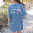 Tiny Humans Are My Favorite Daycare Provider Teacher Daycare Women's Comfort Colors T-Shirt Back Print Blue Jean