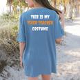 This Is My Tired Teacher Costume Apparel Halloween Teacher Women's Comfort Colors T-Shirt Back Print Blue Jean This Is My Tired Teacher Costume Apparel Halloween Teacher Women's Comfort Colors T-Shirt Back Print Blue Jean