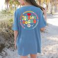 Toddler Squad Pre-K Teacher Pre School Back To School Women's Comfort Colors T-Shirt Back Print Blue Jean