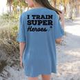 I Train Superheroes For Teacher Coach Men Women Women's Comfort Colors T-Shirt Back Print Blue Jean