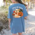 Trick Or Teach Retro Halloween Teacher Women Men Costume Women's Comfort Colors T-Shirt Back Print Blue Jean Trick Or Teach Retro Halloween Teacher Women Men Costume Women's Comfort Colors T-Shirt Back Print Blue Jean