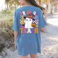 Trick Or Teach Teacher Pencil Ghost Halloween Teacher Women's Comfort Colors T-Shirt Back Print Blue Jean Trick Or Teach Teacher Pencil Ghost Halloween Teacher Women's Comfort Colors T-Shirt Back Print Blue Jean
