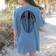 Trilobite Fossil Geology Teacher Student Geologist Women's Comfort Colors T-Shirt Back Print Blue Jean