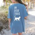 Un Deux Trois Cat Shirt French Teacher Women's Comfort Colors T-Shirt Back Print Blue Jean Un Deux Trois Cat Shirt French Teacher Women's Comfort Colors T-Shirt Back Print Blue Jean