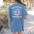 Never Underestimate Teachers Who Runs For Fun Running Teache Women's Comfort Colors T-Shirt Back Print Blue Jean