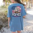 US History Teacher Boston Spilling The Tea Since 1773 Women's Comfort Colors T-Shirt Back Print Blue Jean