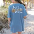 Wild About Teaching School Crew 4th Grade Teacher Squad Women's Comfort Colors T-Shirt Back Print Blue Jean