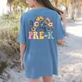 Wildflower Pre-K Preschool Team Floral Teacher Girls Women's Comfort Colors T-Shirt Back Print Blue Jean Wildflower Pre-K Preschool Team Floral Teacher Girls Women's Comfort Colors T-Shirt Back Print Blue Jean
