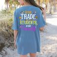 Will Trade Students For Candy Teacher Cute Halloween Costume Women's Comfort Colors T-Shirt Back Print Blue Jean Will Trade Students For Candy Teacher Cute Halloween Costume Women's Comfort Colors T-Shirt Back Print Blue Jean