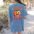 Will Trade Students For Candy Teacher Cute Halloween Pumpkin Women's Comfort Colors T-Shirt Back Print Blue Jean Will Trade Students For Candy Teacher Cute Halloween Pumpkin Women's Comfort Colors T-Shirt Back Print Blue Jean