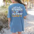 Will Trade Students For Candy Teacher Halloween Costume Tee Women's Comfort Colors T-Shirt Back Print Blue Jean Will Trade Students For Candy Teacher Halloween Costume Tee Women's Comfort Colors T-Shirt Back Print Blue Jean