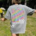 100th Day Of School Teacher Kids 100 Days Math Numbers Women's Comfort Colors T-Shirt Back Print Grey