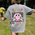 In My 1st Grade Era Smile Face Back To School Teacher Kid Women's Comfort Colors T-Shirt Back Print Grey