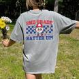 2nd Grade Batter Up Back To School Baseball Teacher Kids Women's Comfort Colors T-Shirt Back Print Grey