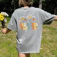 3rd Third Grade Teacher Appreciation Teaching Wildflowers Women's Comfort Colors T-Shirt Back Print Grey