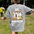 5K Boo Crew Halloween Teacher K5 Floral Ghost Trick Or Teach Women's Comfort Colors T-Shirt Back Print Grey 5K Boo Crew Halloween Teacher K5 Floral Ghost Trick Or Teach Women's Comfort Colors T-Shirt Back Print Grey