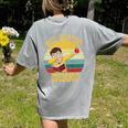 67 Meme Six Seven Bruh Retro Dabbing Teacher School Women's Comfort Colors T-Shirt Back Print Grey