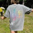 67 Music Meme Slang Six Seven Music Teacher Musician Women's Comfort Colors T-Shirt Back Print Grey