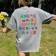 ABC Cute Monster Alphabet Halloween Teacher Costume Kids Women's Comfort Colors T-Shirt Back Print Grey ABC Cute Monster Alphabet Halloween Teacher Costume Kids Women's Comfort Colors T-Shirt Back Print Grey