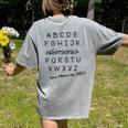 ABC Elemeno Shirt Alphabet Kindergarten Preschool Teacher Women's Comfort Colors T-Shirt Back Print Grey