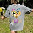 Abstract Cat Art Picatsso Shirt For Art Teachers Women's Comfort Colors T-Shirt Back Print Grey Abstract Cat Art Picatsso Shirt For Art Teachers Women's Comfort Colors T-Shirt Back Print Grey