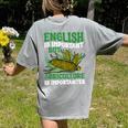 AG Teacher English Is Important But Agriculture Teacher Women's Comfort Colors T-Shirt Back Print Grey AG Teacher English Is Important But Agriculture Teacher Women's Comfort Colors T-Shirt Back Print Grey